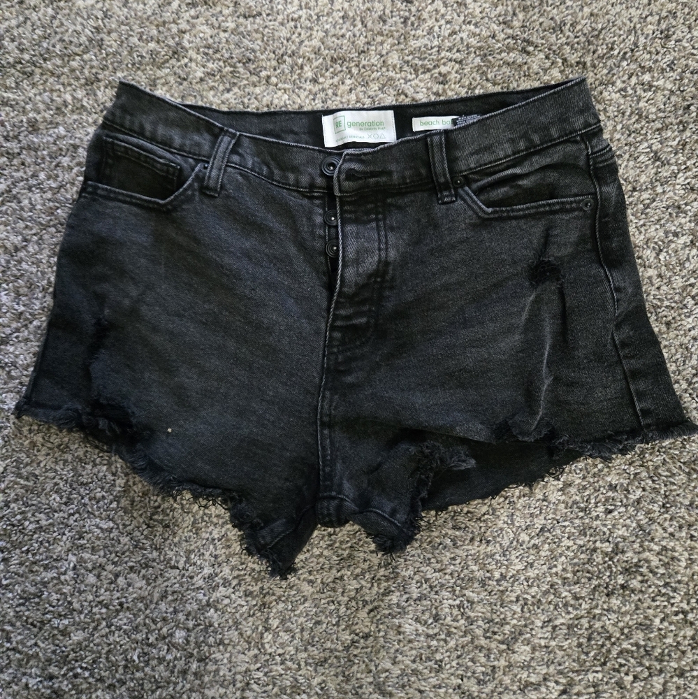 Black jean shorts